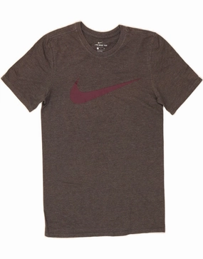 NIKE Mens Athletic Cut Regular Fit Graphic T-Shirt Top Small Grey Cotton