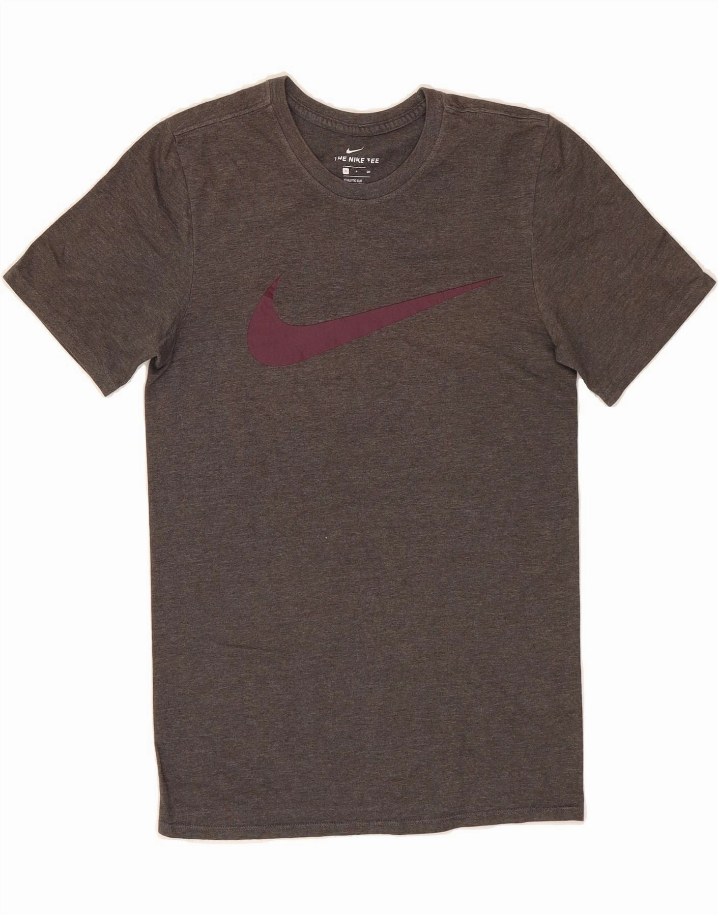 NIKE Mens Athletic Cut Regular Fit Graphic T-Shirt Top Small Grey Cotton