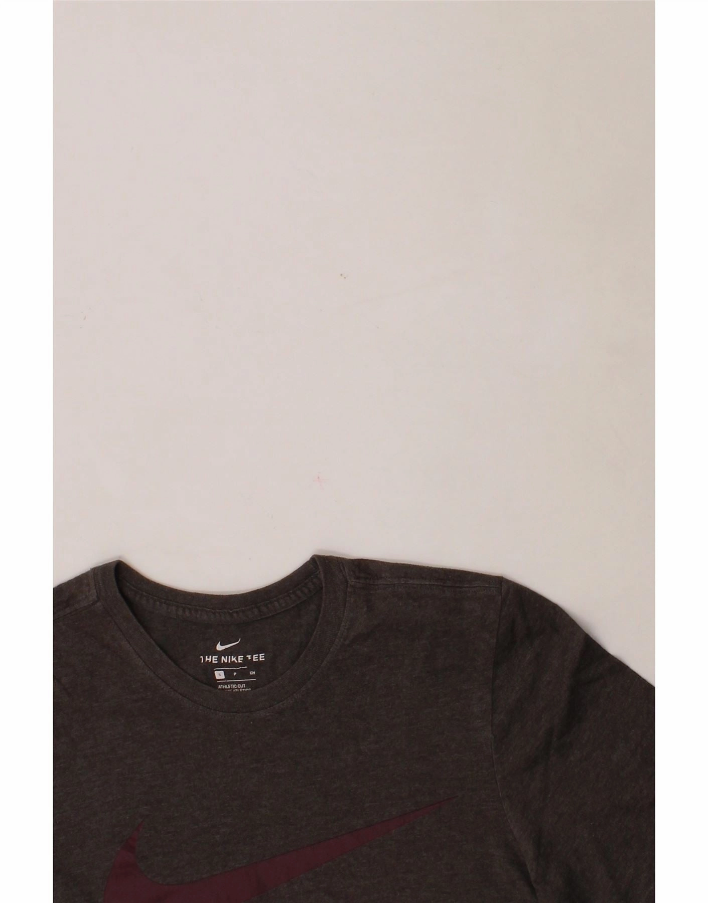 NIKE Mens Athletic Cut Regular Fit Graphic T-Shirt Top Small Grey Cotton