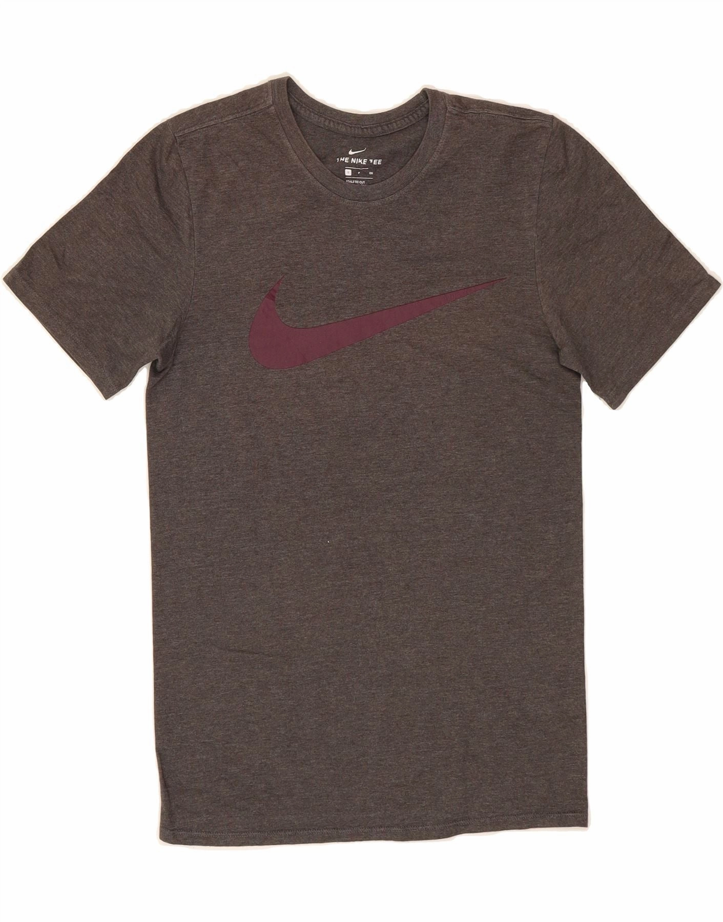 NIKE Mens Athletic Cut Regular Fit Graphic T-Shirt Top Small Grey Cotton