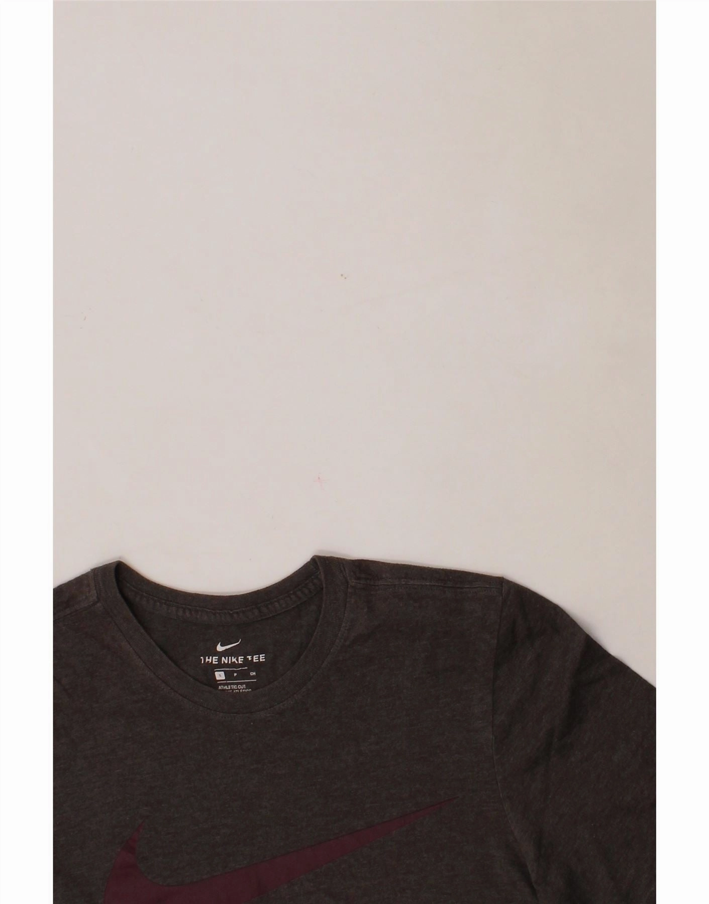 NIKE Mens Athletic Cut Regular Fit Graphic T-Shirt Top Small Grey Cotton