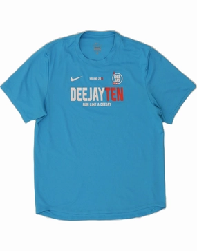 NIKE Mens DeeJay Ten Milano 2016 Graphic T-Shirt Top Medium Blue Polyester