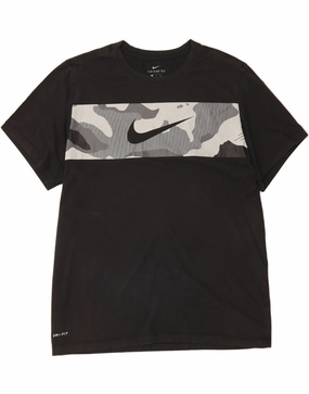 NIKE Mens Dri Fit Graphic T-Shirt Top 2XL Black