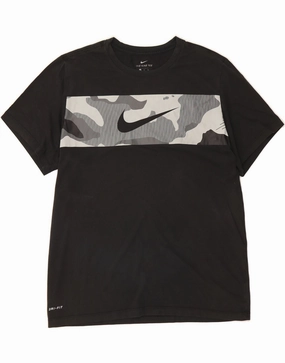 NIKE Mens Dri Fit Graphic T-Shirt Top 2XL Black