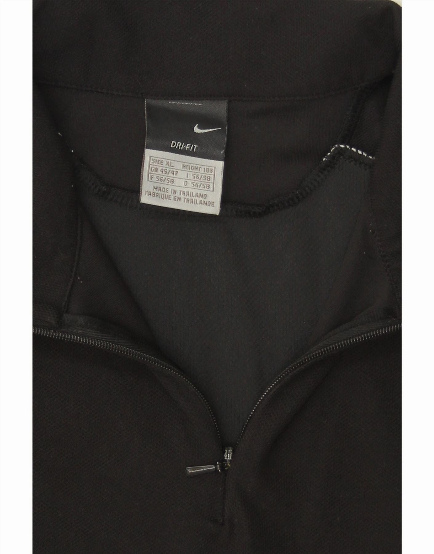 NIKE Mens Dri Fit Zip Neck Pullover Tracksuit Top UK 45/47 XL Black