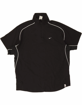 NIKE Mens Dri Fit Zip Neck Pullover Tracksuit Top UK 45/47 XL Black
