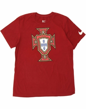 NIKE Mens Portugal Home 1997-1998 Graphic T-Shirt Top Large Red Sports