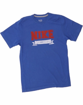NIKE Mens Regular Fit Graphic T-Shirt Top Small Blue Cotton