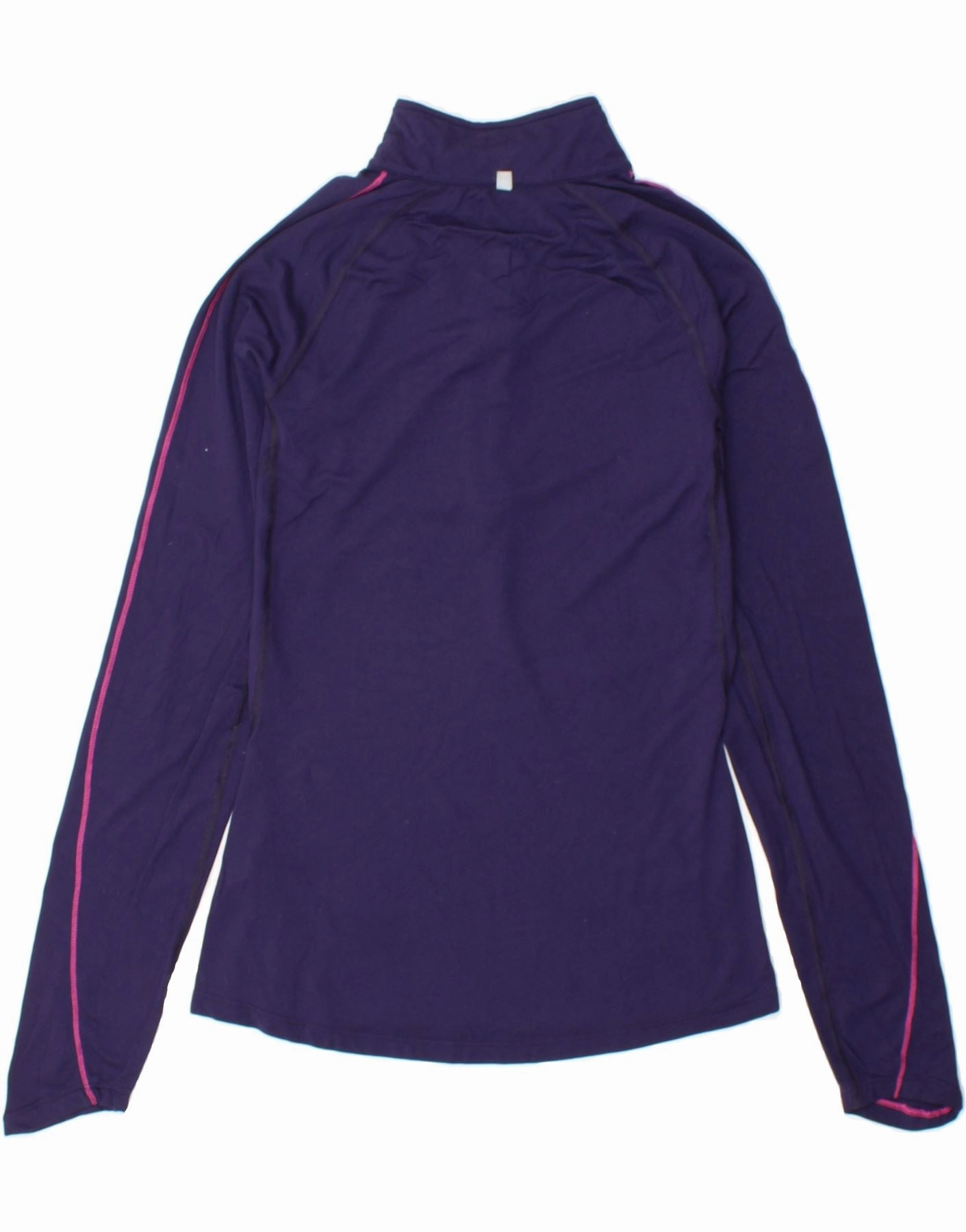 NIKE Womens Dri Fit Zip Neck Pullover Tracksuit Top UK 6 XS Navy Blue