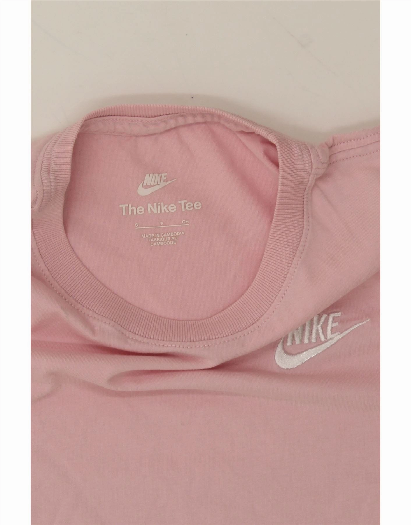NIKE Womens Graphic T-Shirt Top UK 10 Small Pink Cotton
