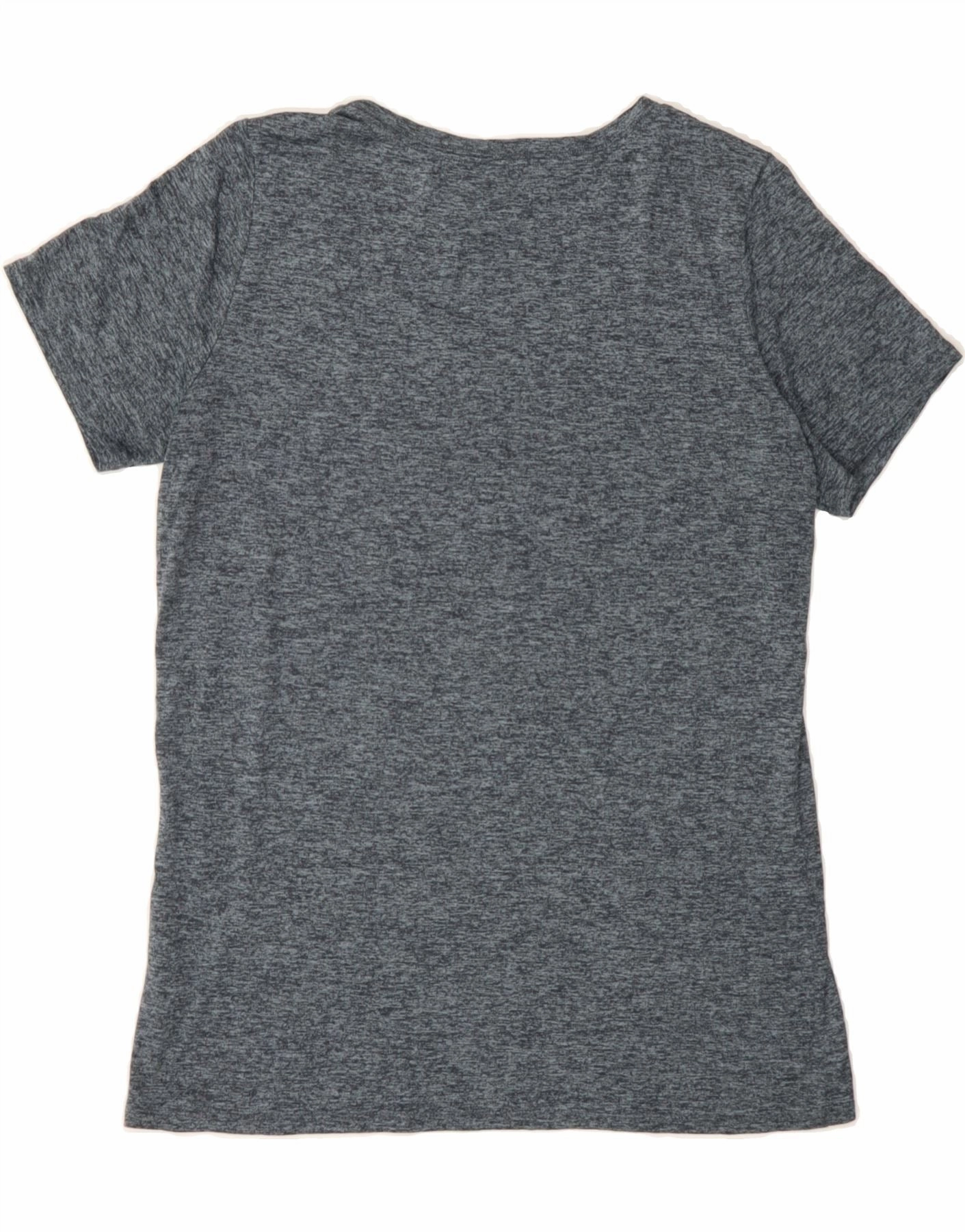 NIKE Womens T-Shirt Top UK 14 Medium Grey Flecked Polyester