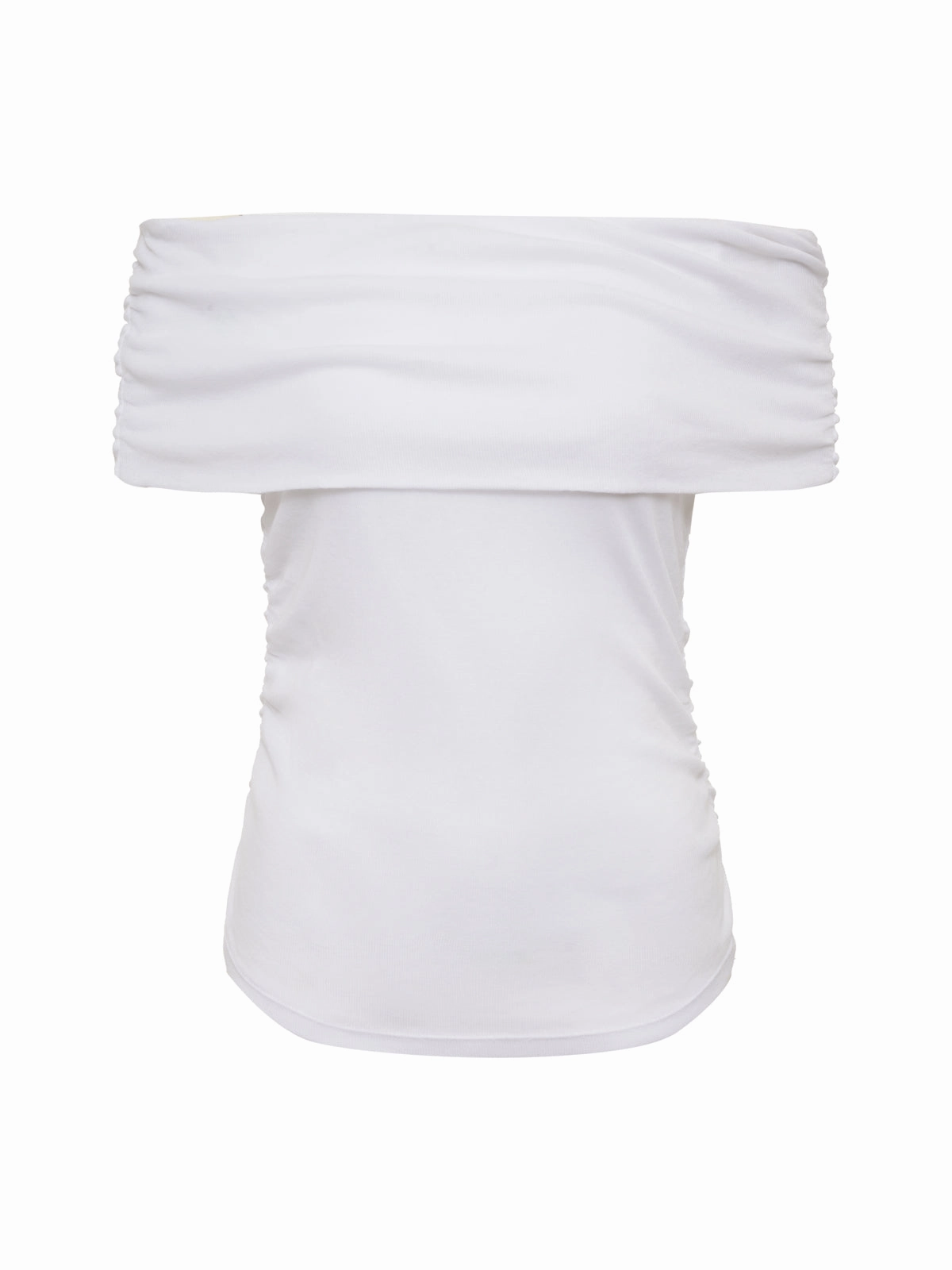 Off Shoulder Rib Tee White