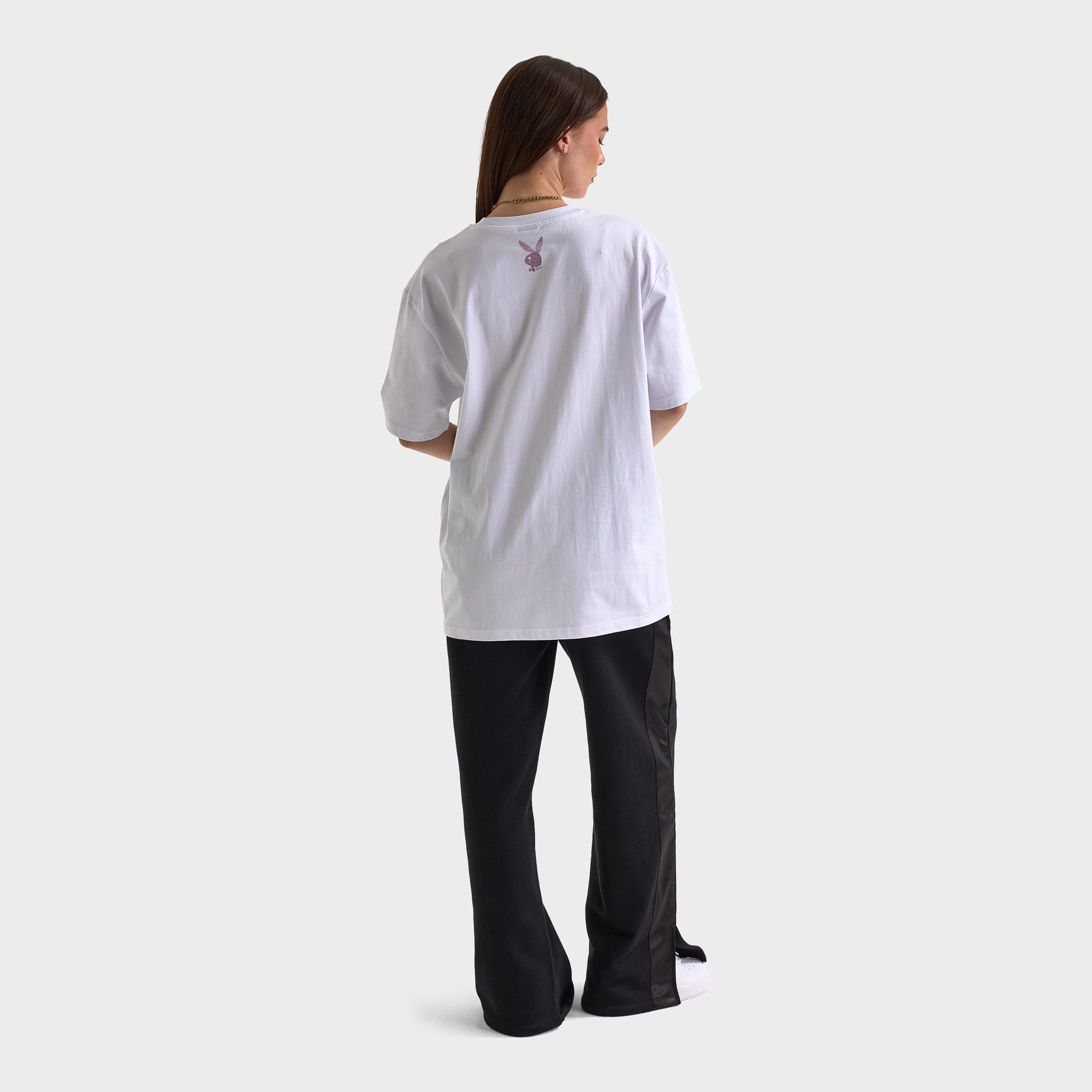 Playboy Women's Diamonte Izabela Oversized Graphic T-Shirt /