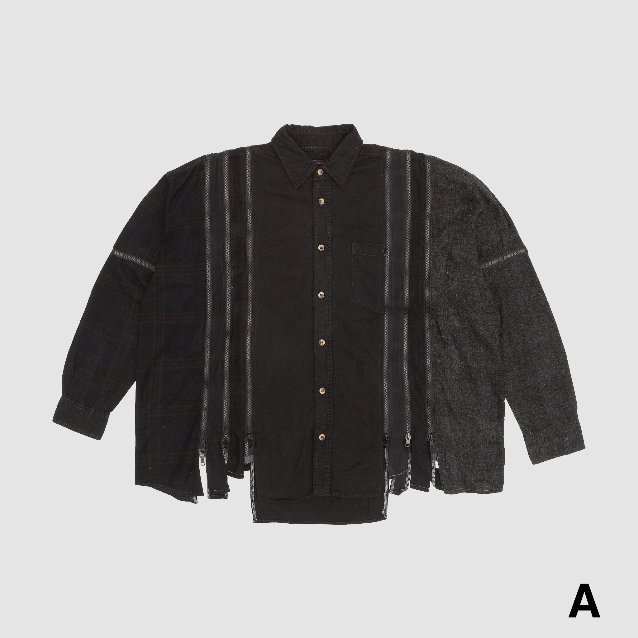 REBUILD BY NEEDLES 7 CUTS ZIPPED WIDE SHIRT