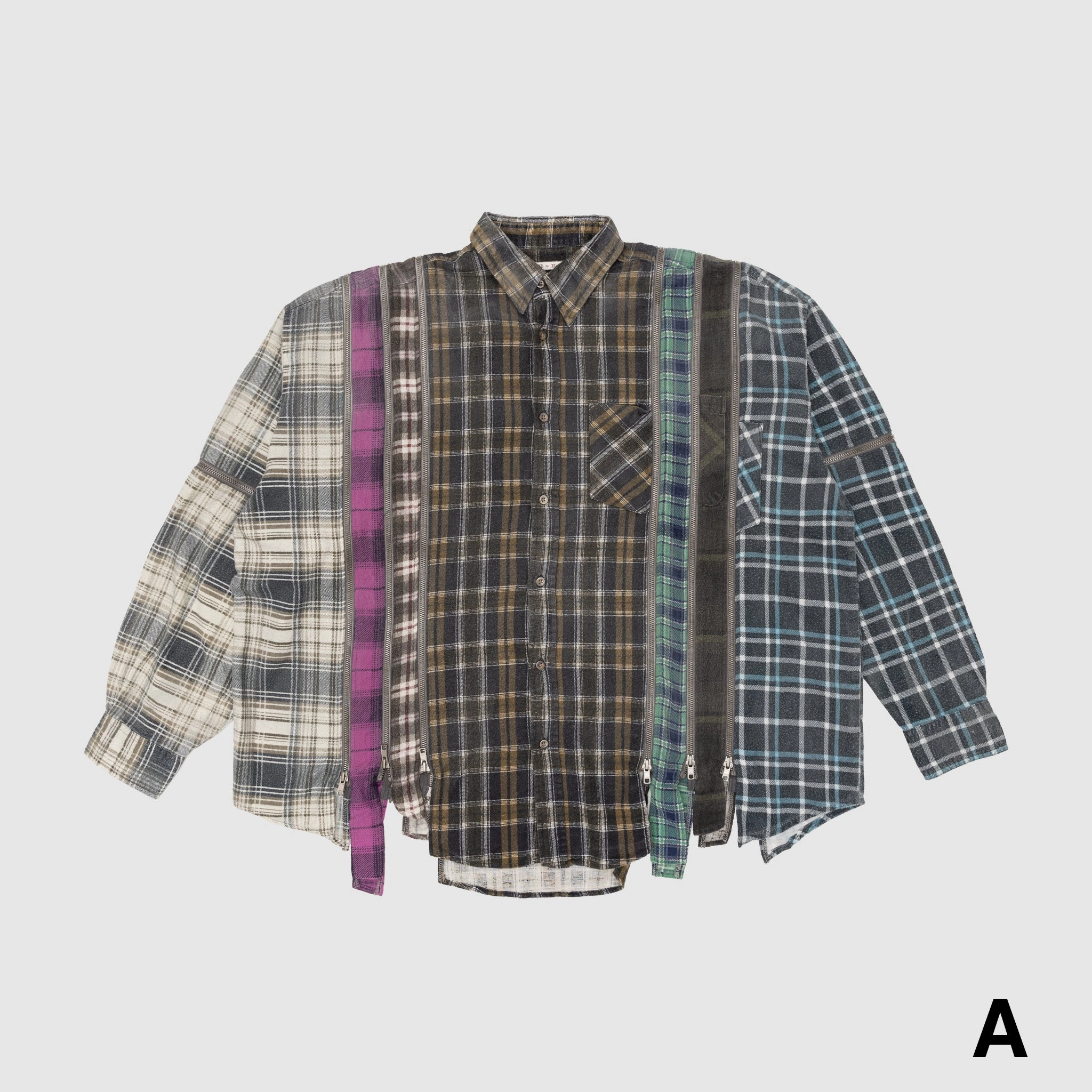 REBUILD BY NEEDLES 7 CUTS ZIPPED WIDE SHIRT