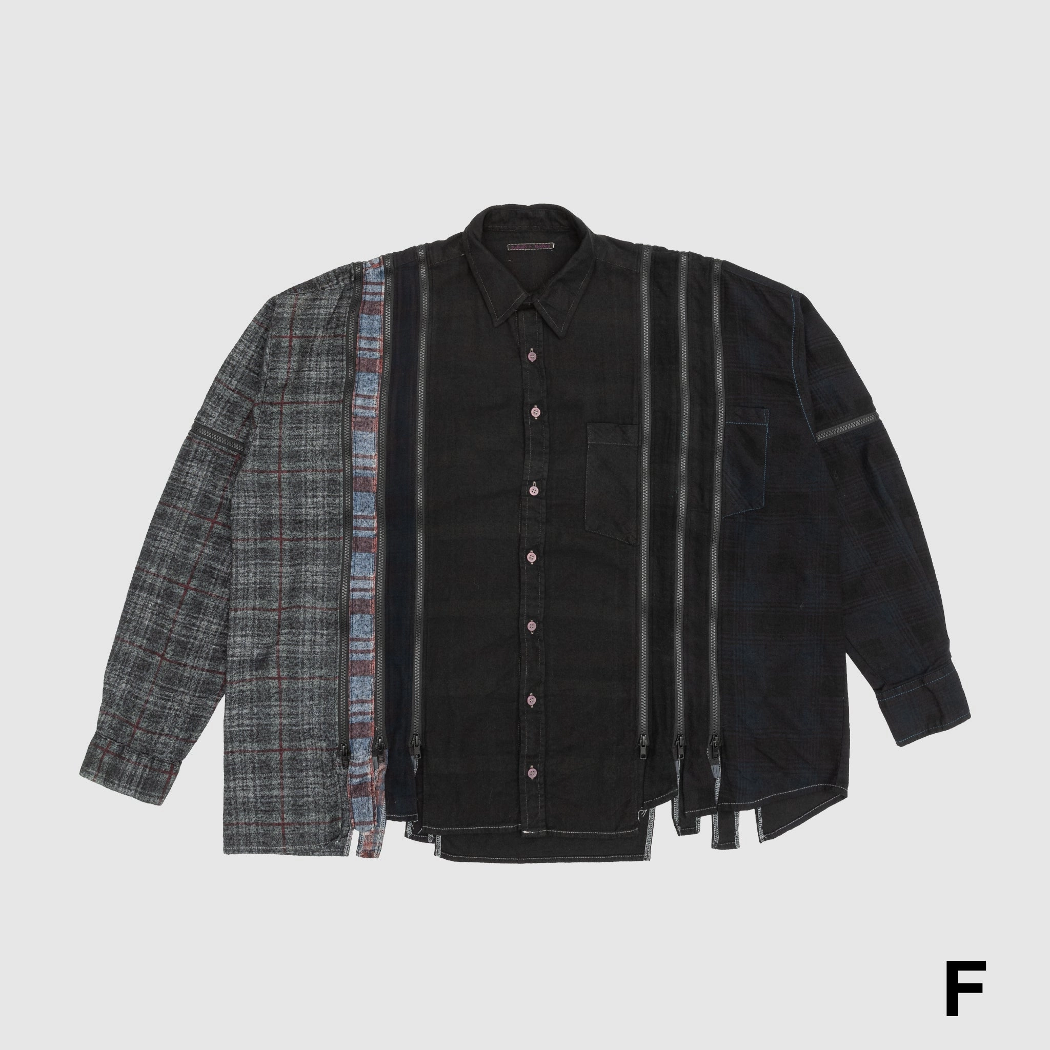 REBUILD BY NEEDLES 7 CUTS ZIPPED WIDE SHIRT