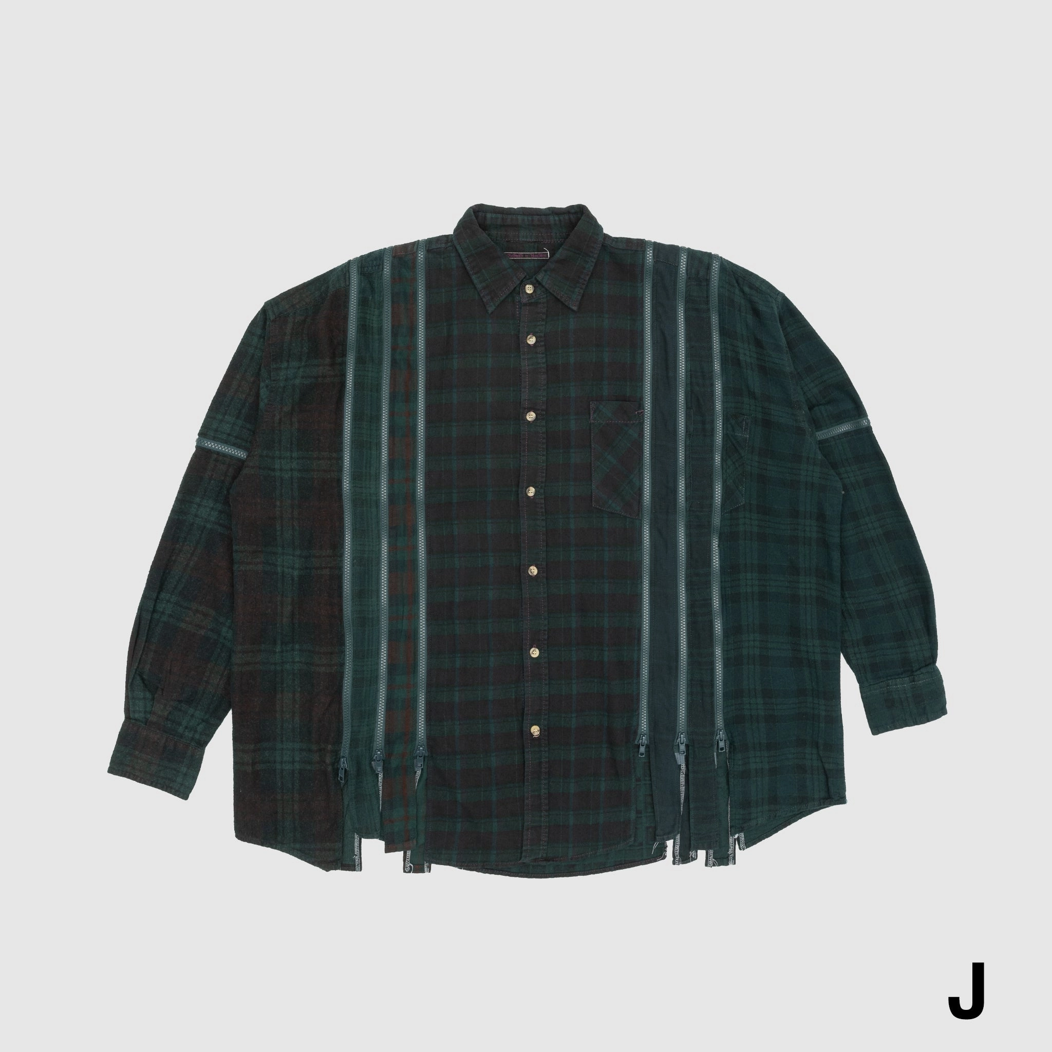 REBUILD BY NEEDLES 7 CUTS ZIPPED WIDE SHIRT