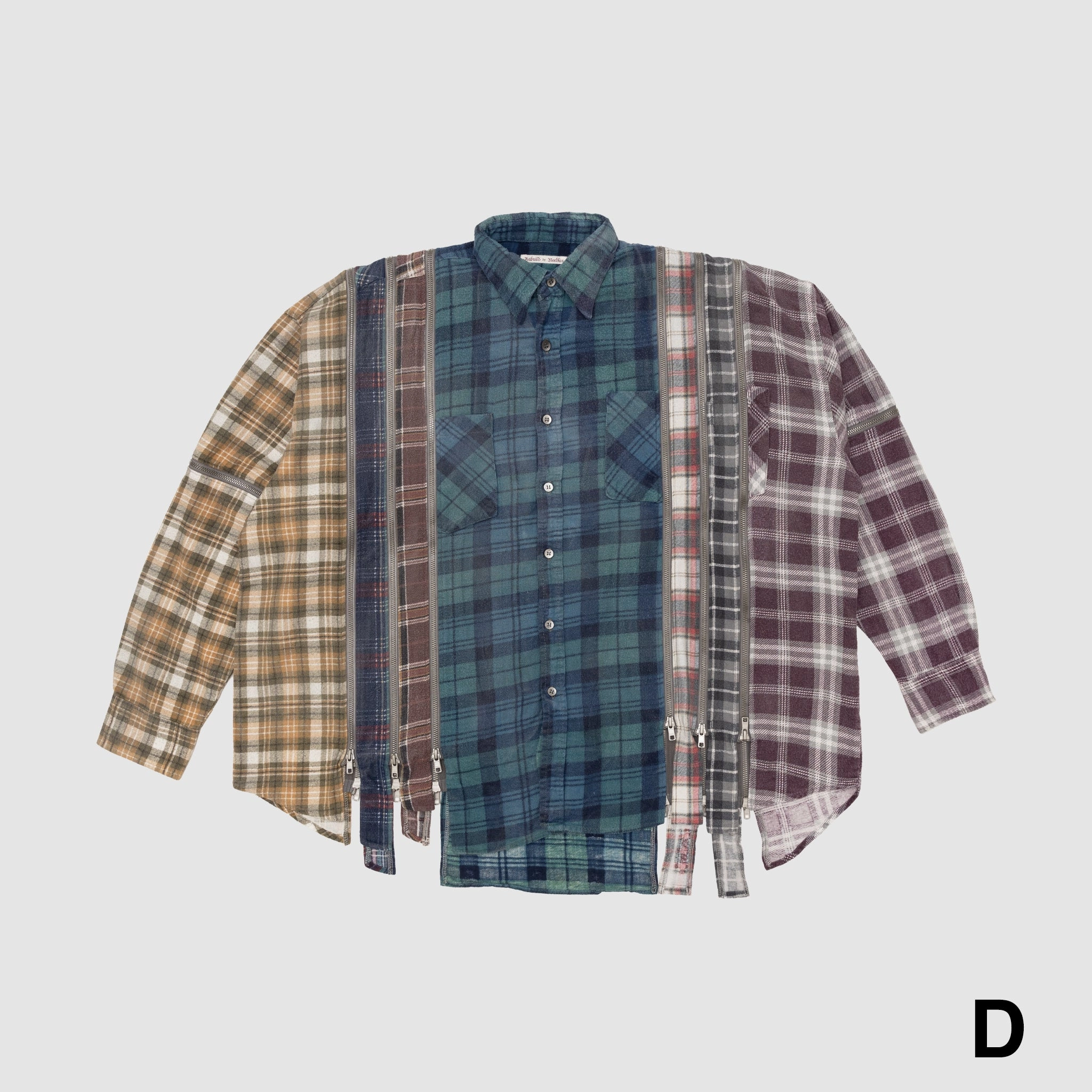 REBUILD BY NEEDLES 7 CUTS ZIPPED WIDE SHIRT