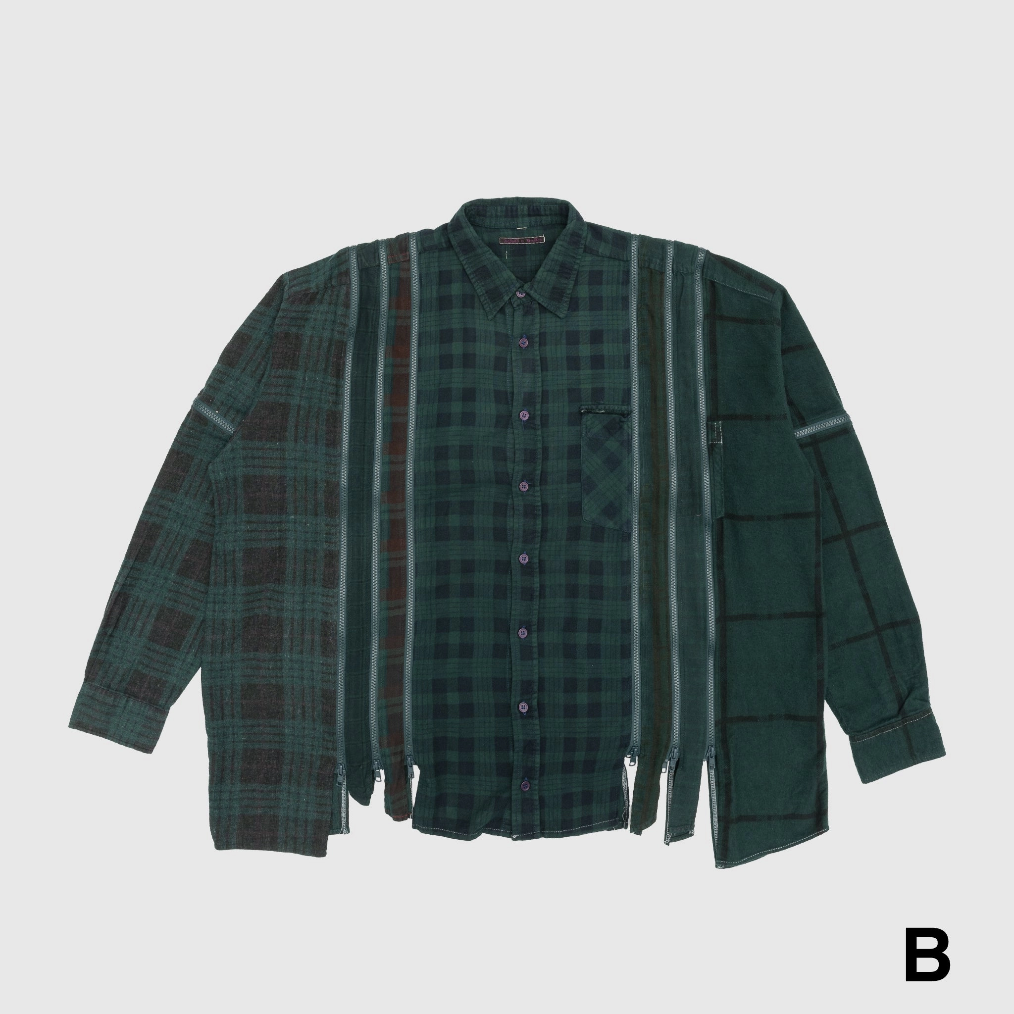 REBUILD BY NEEDLES 7 CUTS ZIPPED WIDE SHIRT