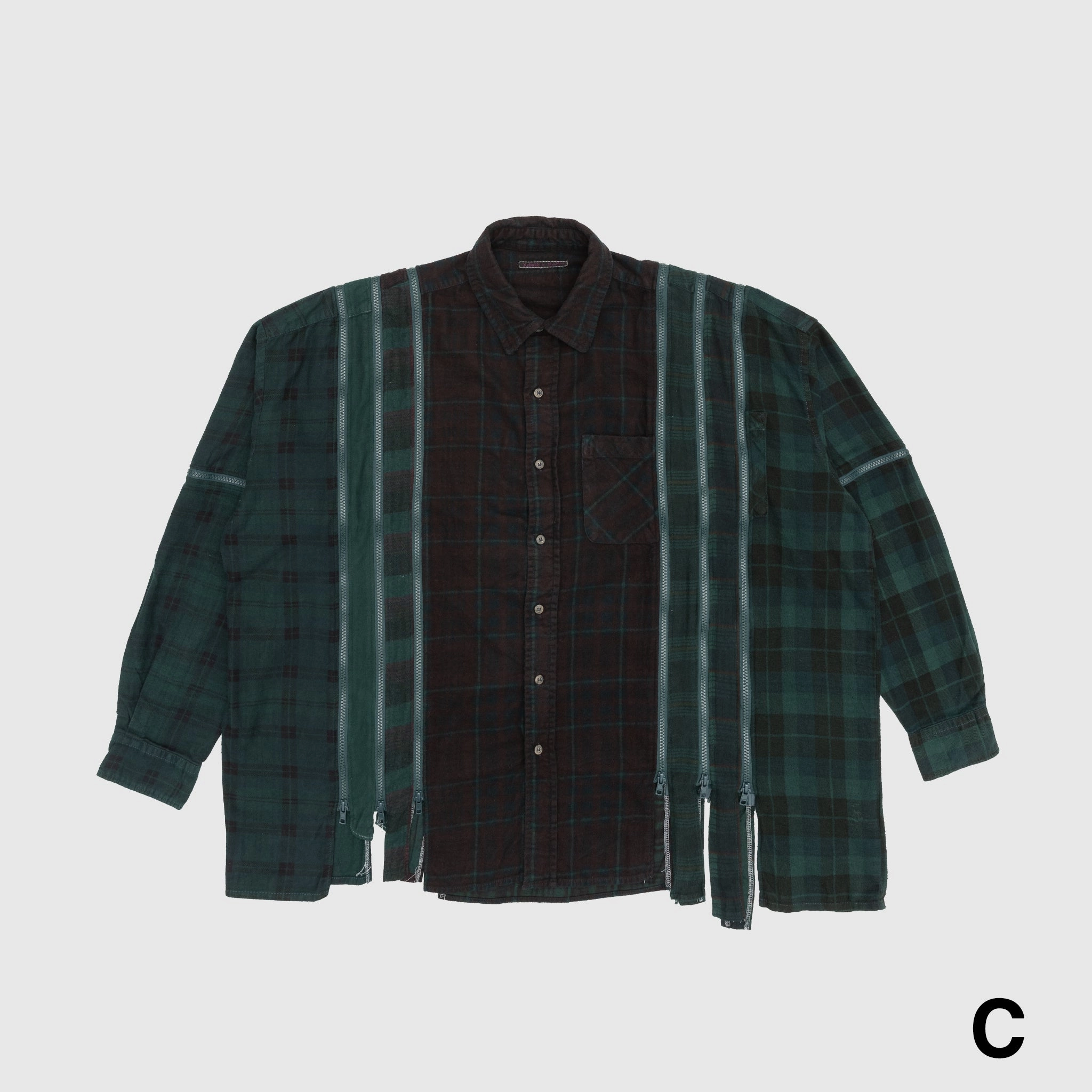 REBUILD BY NEEDLES 7 CUTS ZIPPED WIDE SHIRT