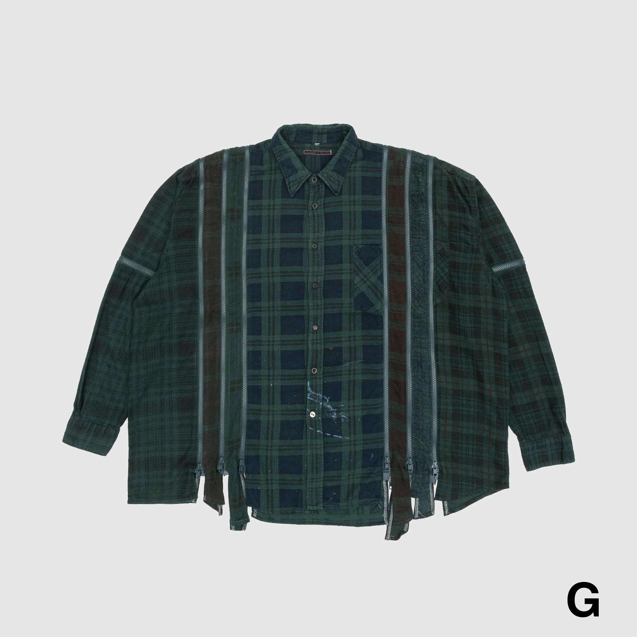REBUILD BY NEEDLES 7 CUTS ZIPPED WIDE SHIRT