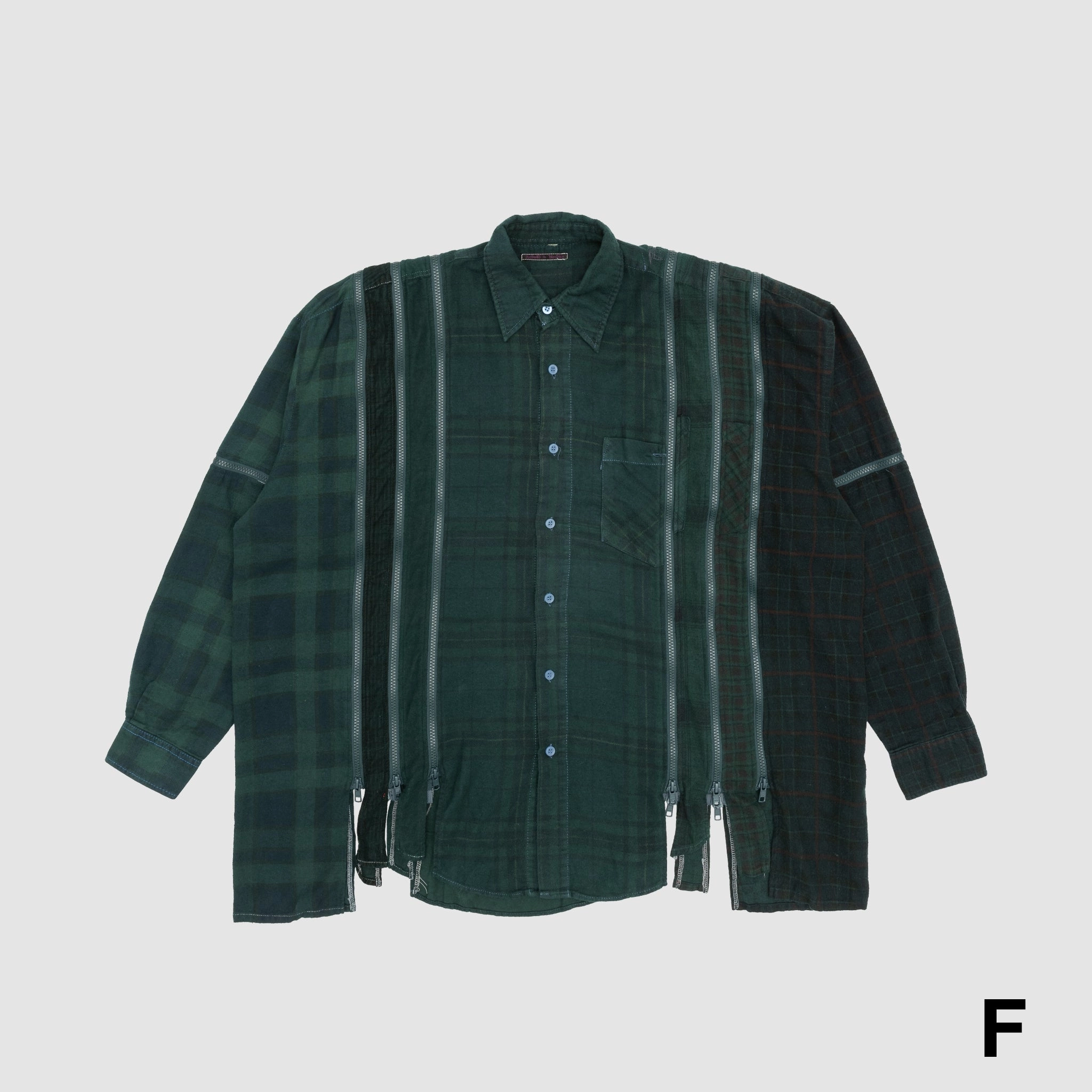 REBUILD BY NEEDLES 7 CUTS ZIPPED WIDE SHIRT
