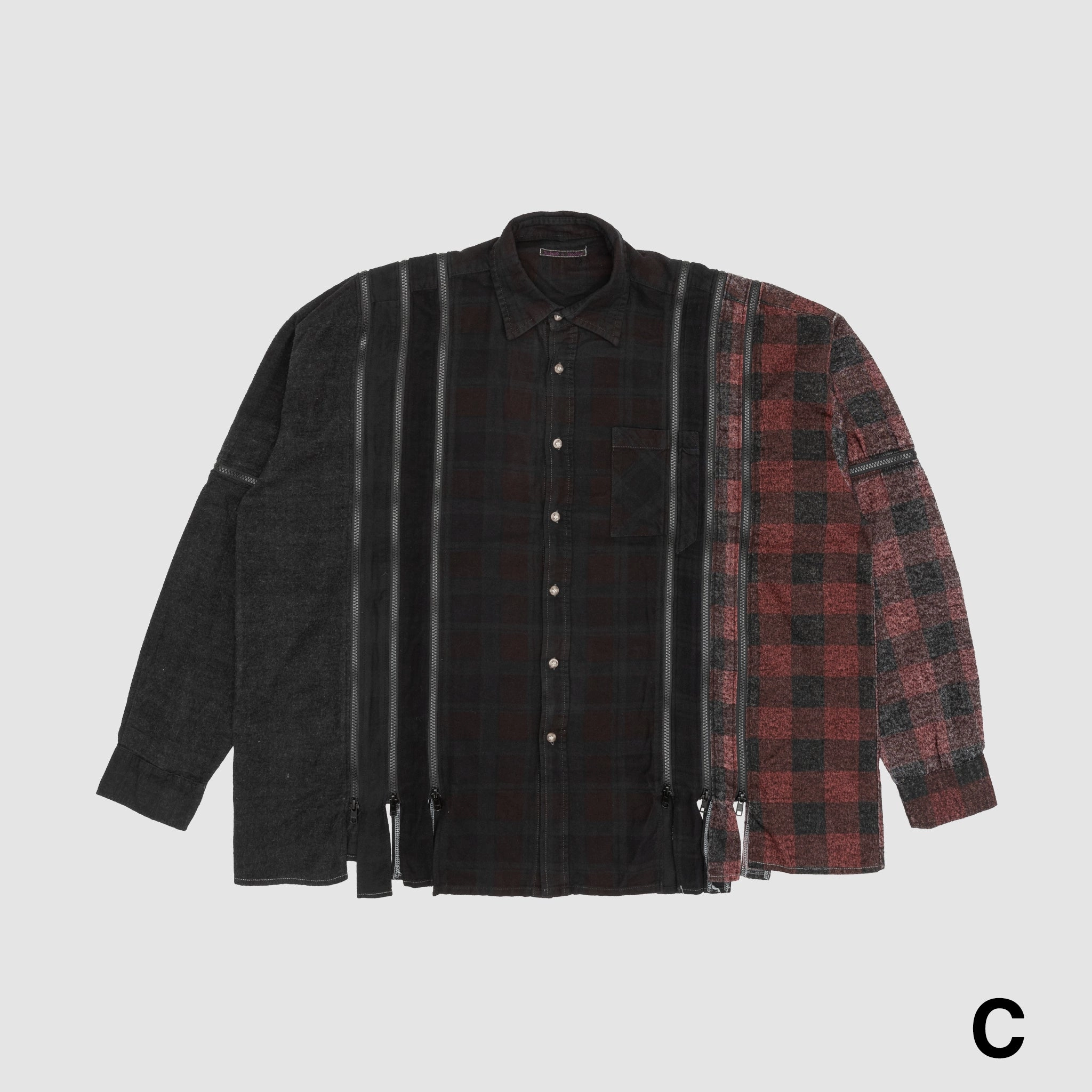 REBUILD BY NEEDLES 7 CUTS ZIPPED WIDE SHIRT