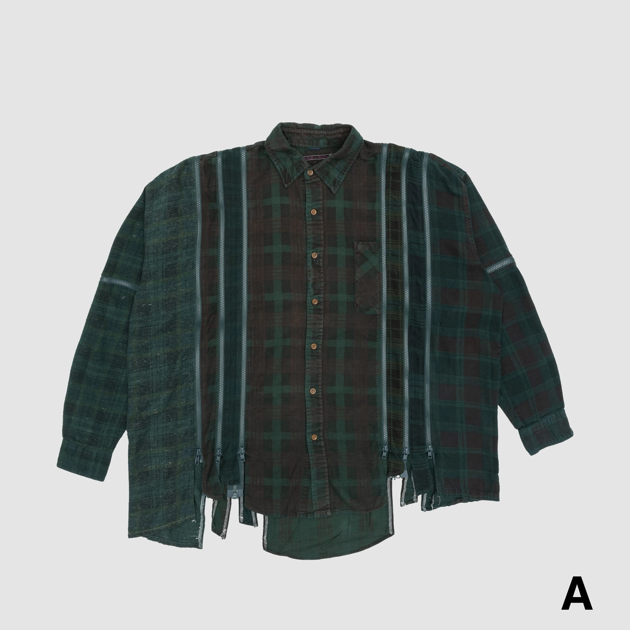 REBUILD BY NEEDLES 7 CUTS ZIPPED WIDE SHIRT