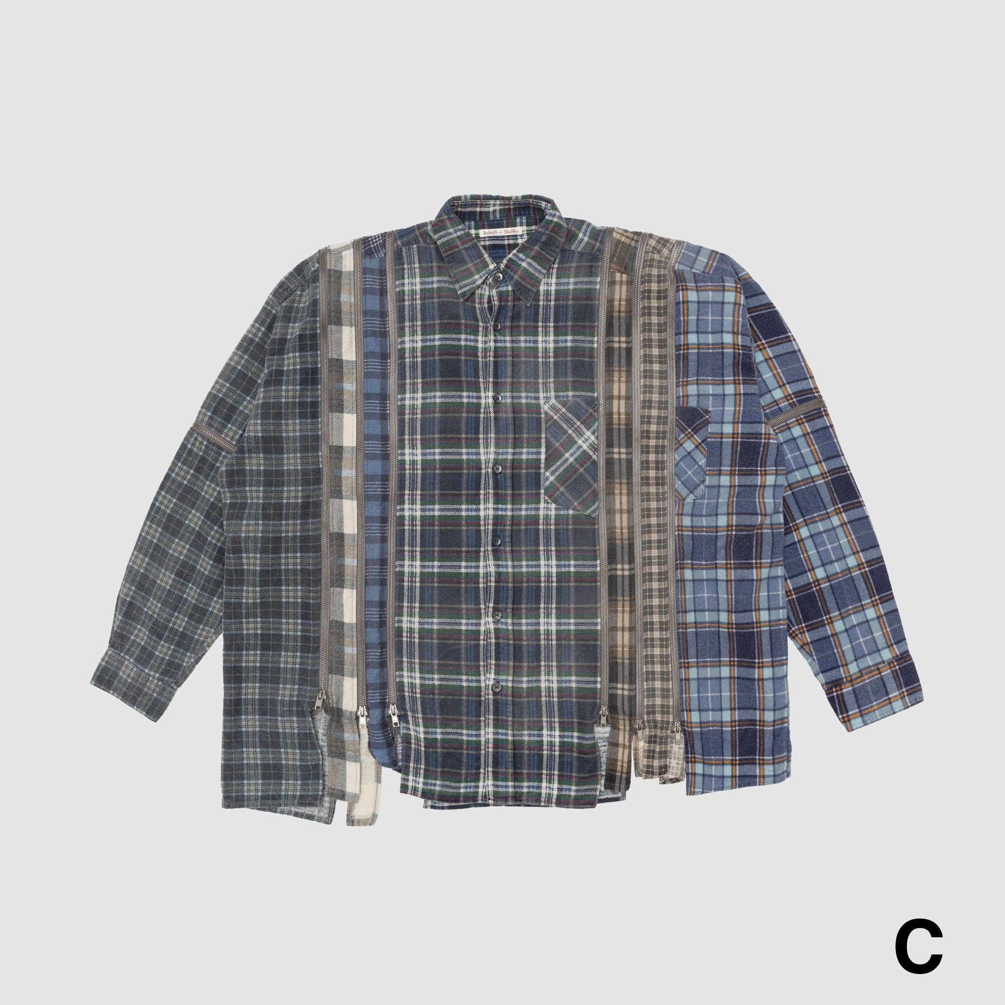 REBUILD BY NEEDLES 7 CUTS ZIPPED WIDE SHIRT
