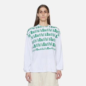Repeat Logo Longsleeve T-Shirt White | Green