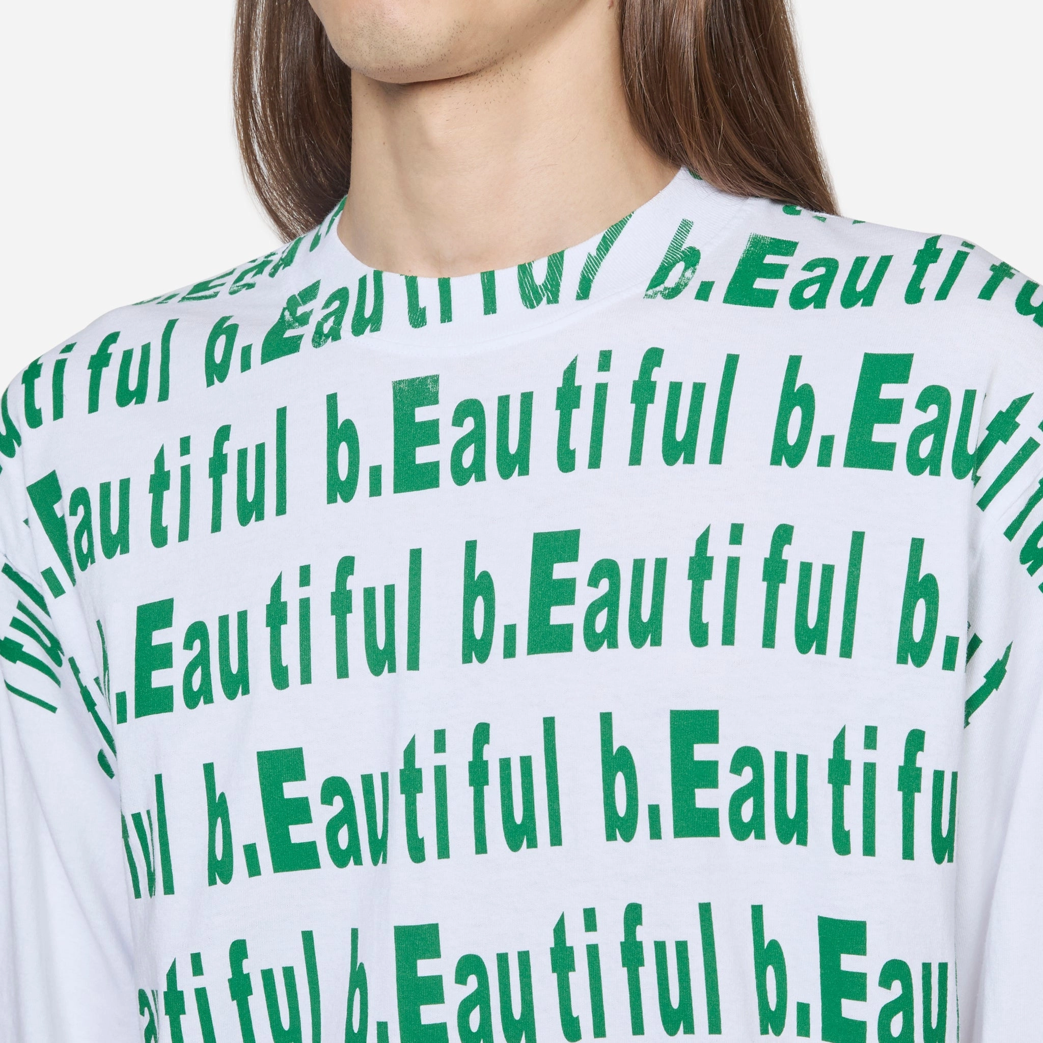 Repeat Logo Longsleeve T-Shirt White | Green