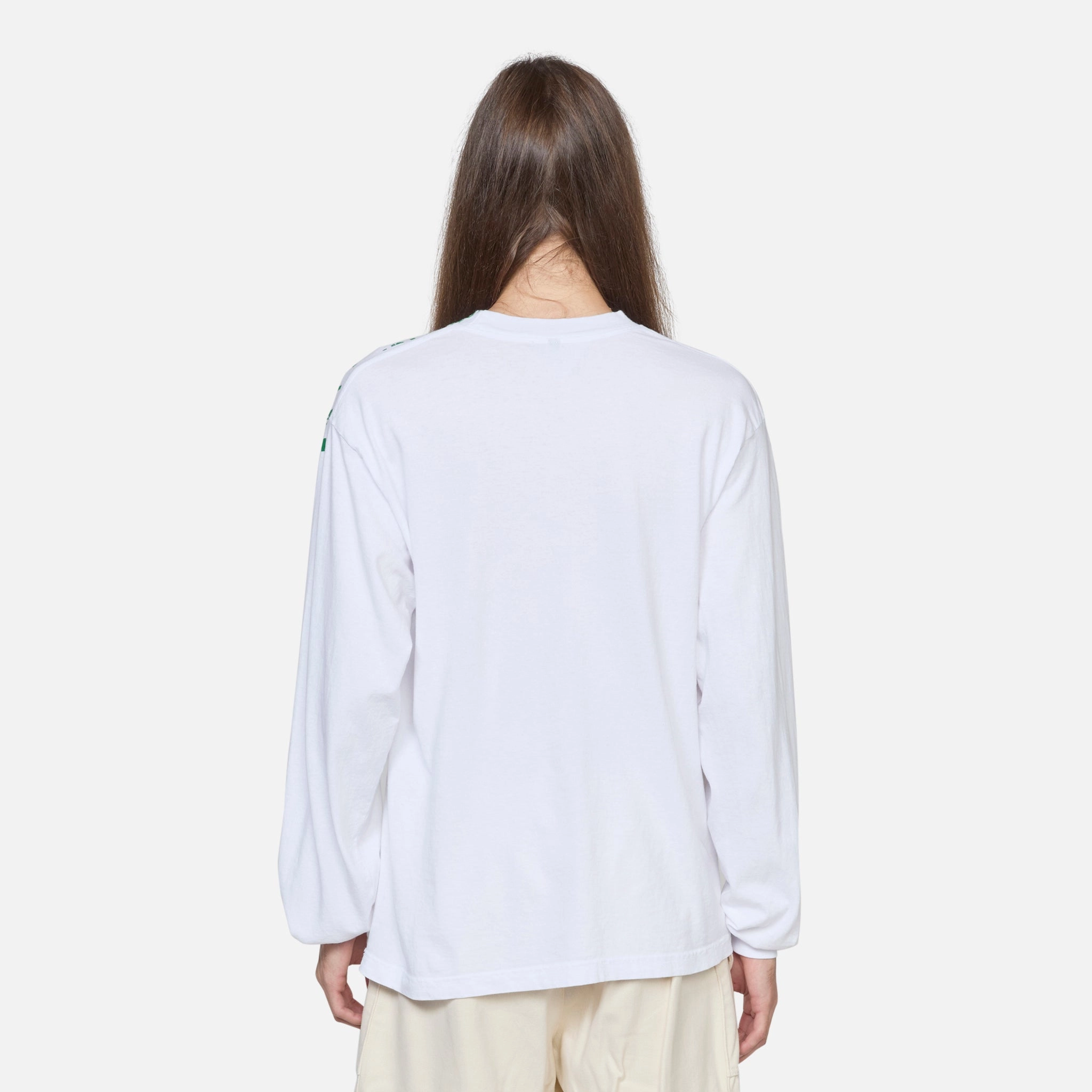 Repeat Logo Longsleeve T-Shirt White | Green