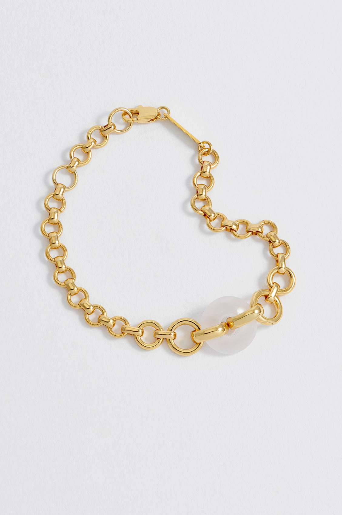 Rose Quartz Graduated Link T-Bar Bracelet