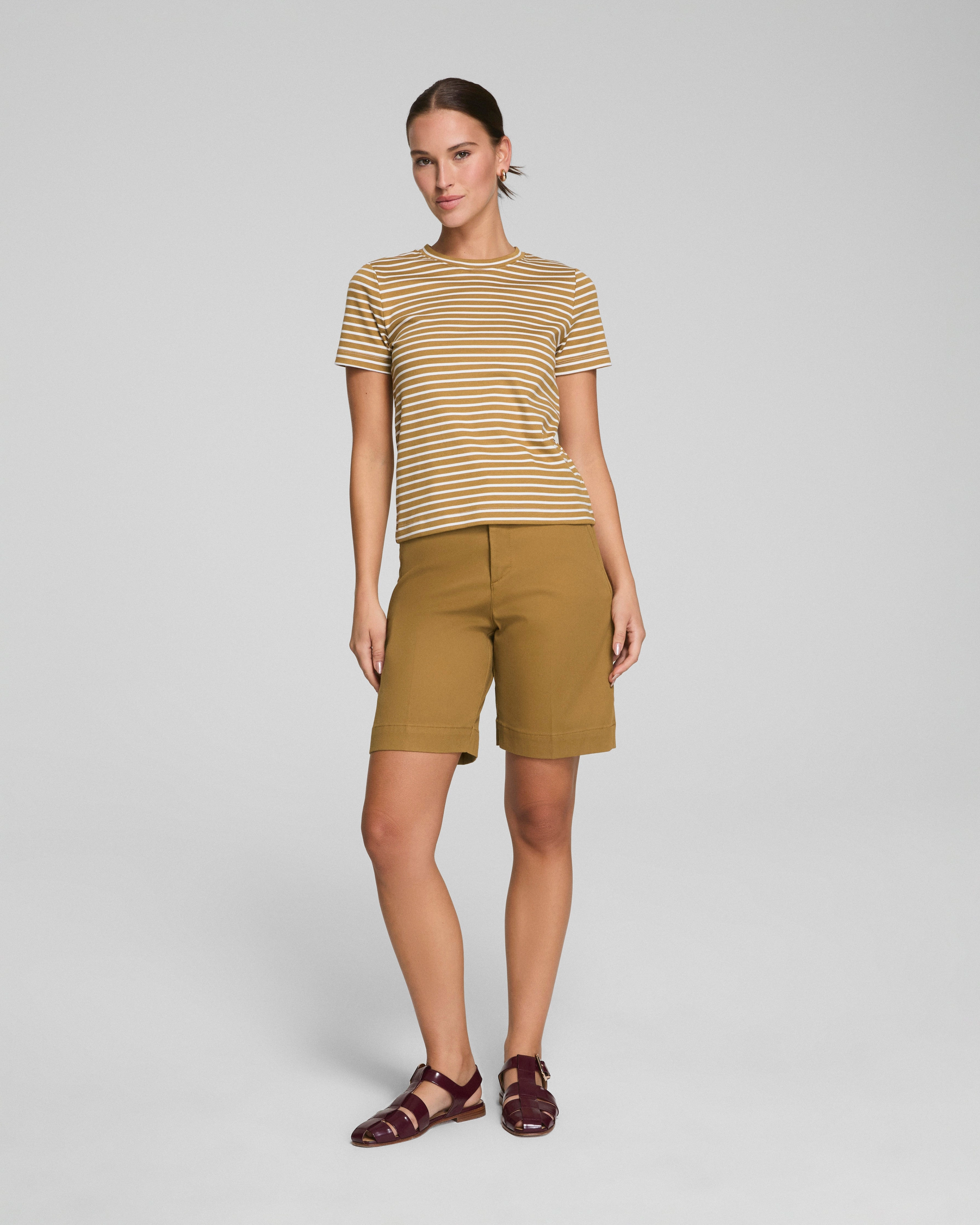 SPANX® Cotton Crewneck Tee, Stripe