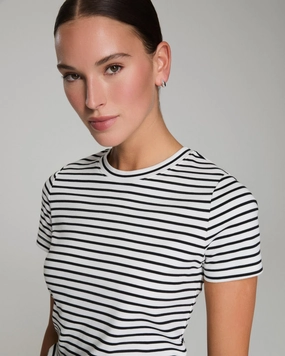 SPANX® Cotton Crewneck Tee, Stripe