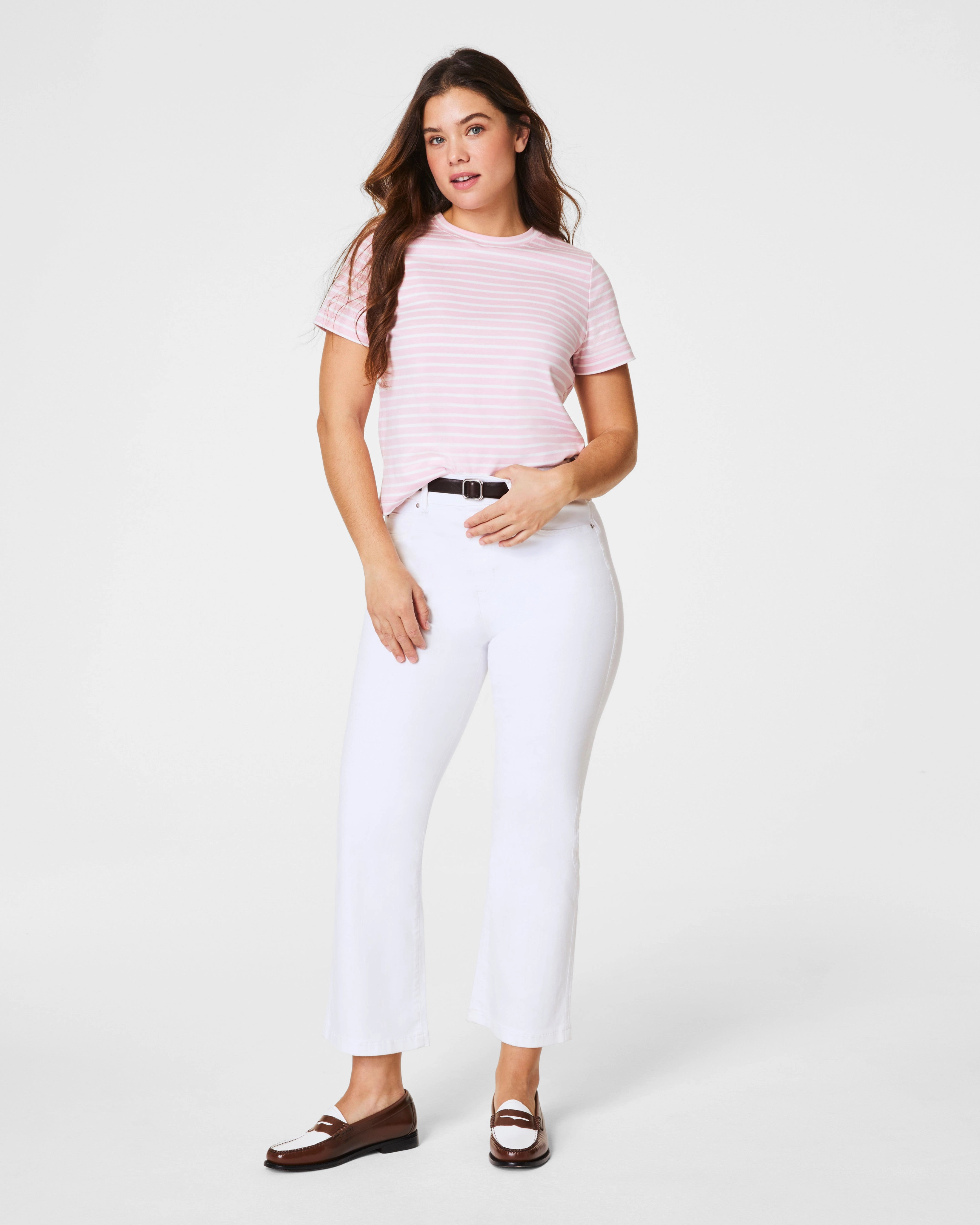SPANX® Cotton Crewneck Tee, Stripe
