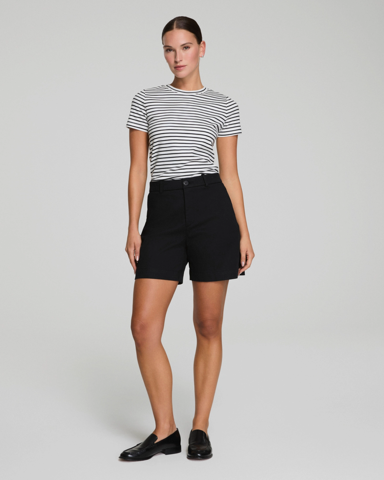 SPANX® Cotton Crewneck Tee, Stripe