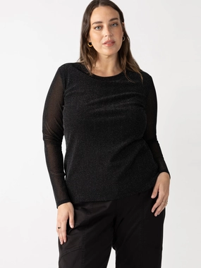 Sparkle Mesh Perfect Tee Black Extended Sizing