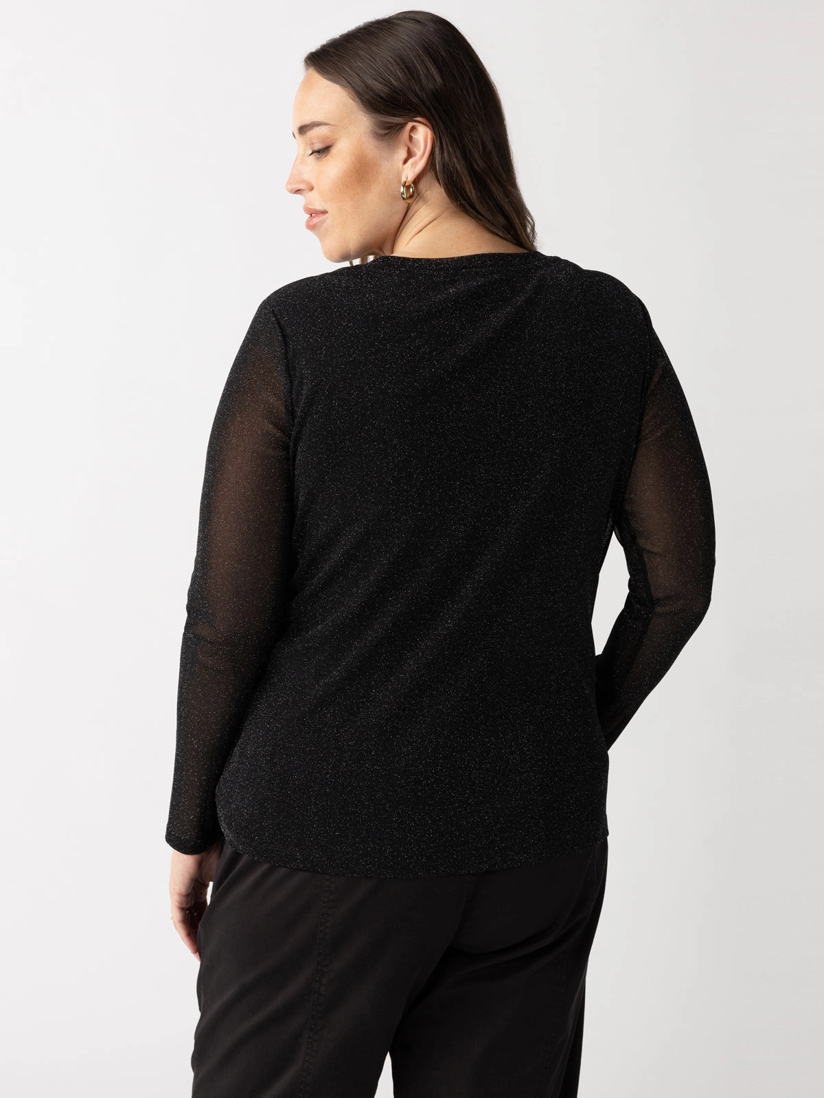 Sparkle Mesh Perfect Tee Black Extended Sizing