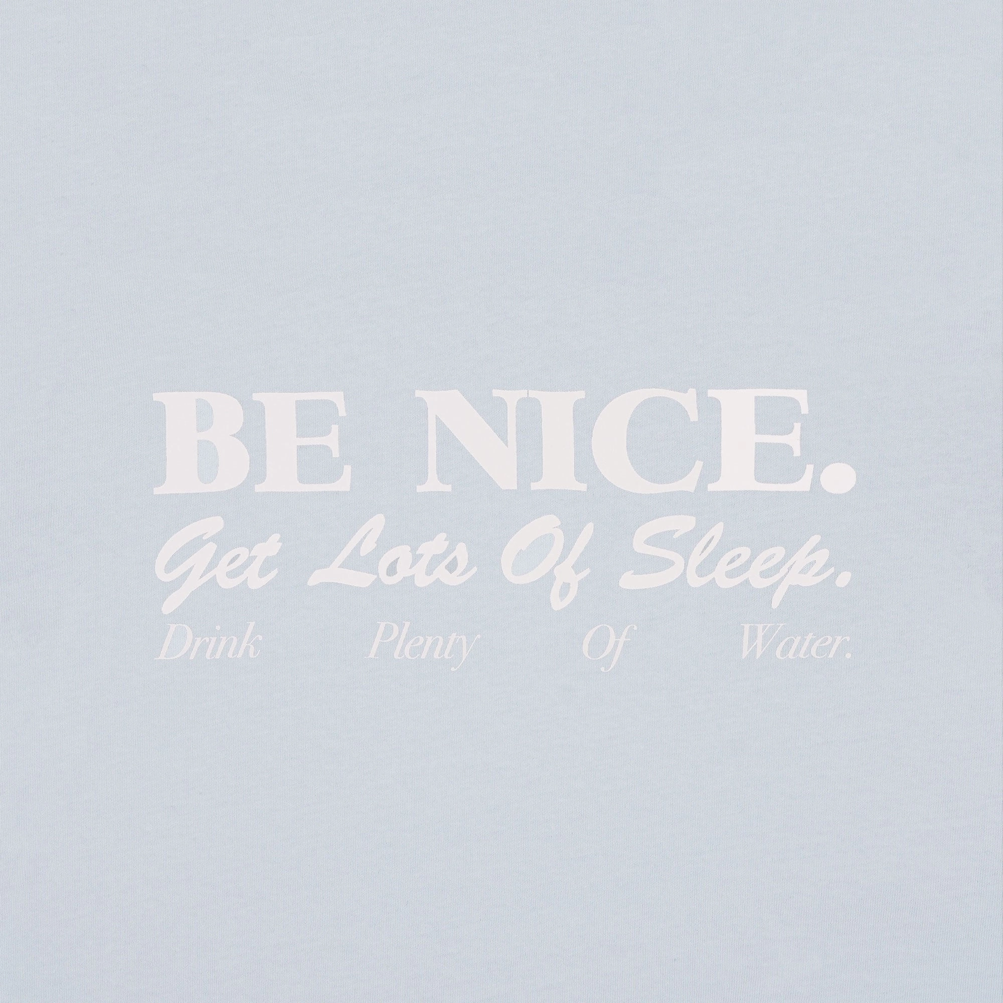SPORTY & RICH | BE NICE CROPPED T-SHIRT { BABY BLUE/WHITE