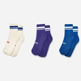 Superkicks | CREW SOCKS  { WHITE/PURPLE/BLUE