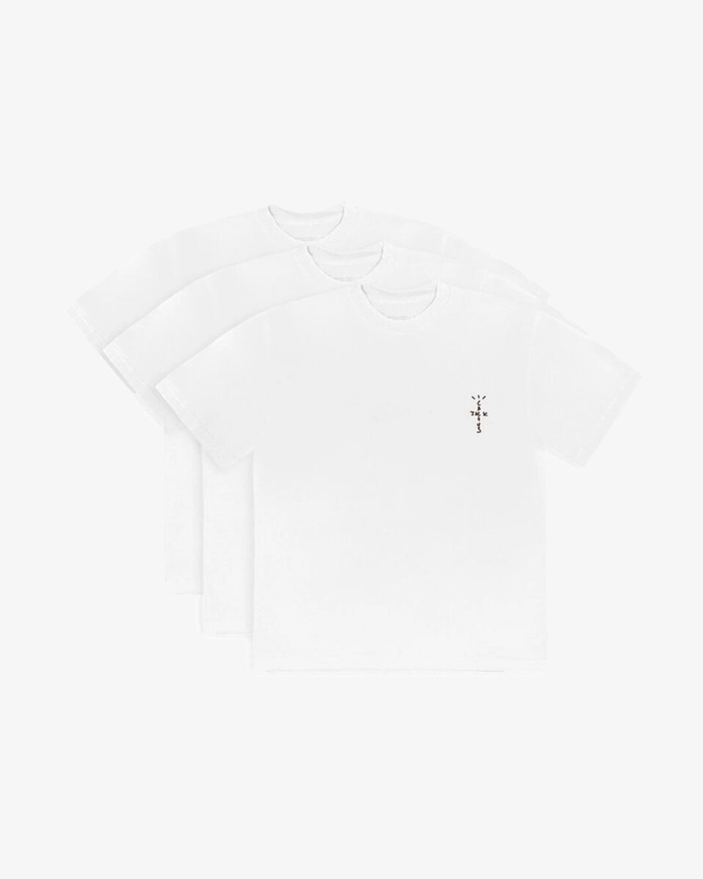 TRAVIS SCOTT CACTUS JACK CHEST LOGO WHITE TEE (PACK OF 3)