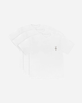 TRAVIS SCOTT CACTUS JACK CHEST LOGO WHITE TEE (PACK OF 3)