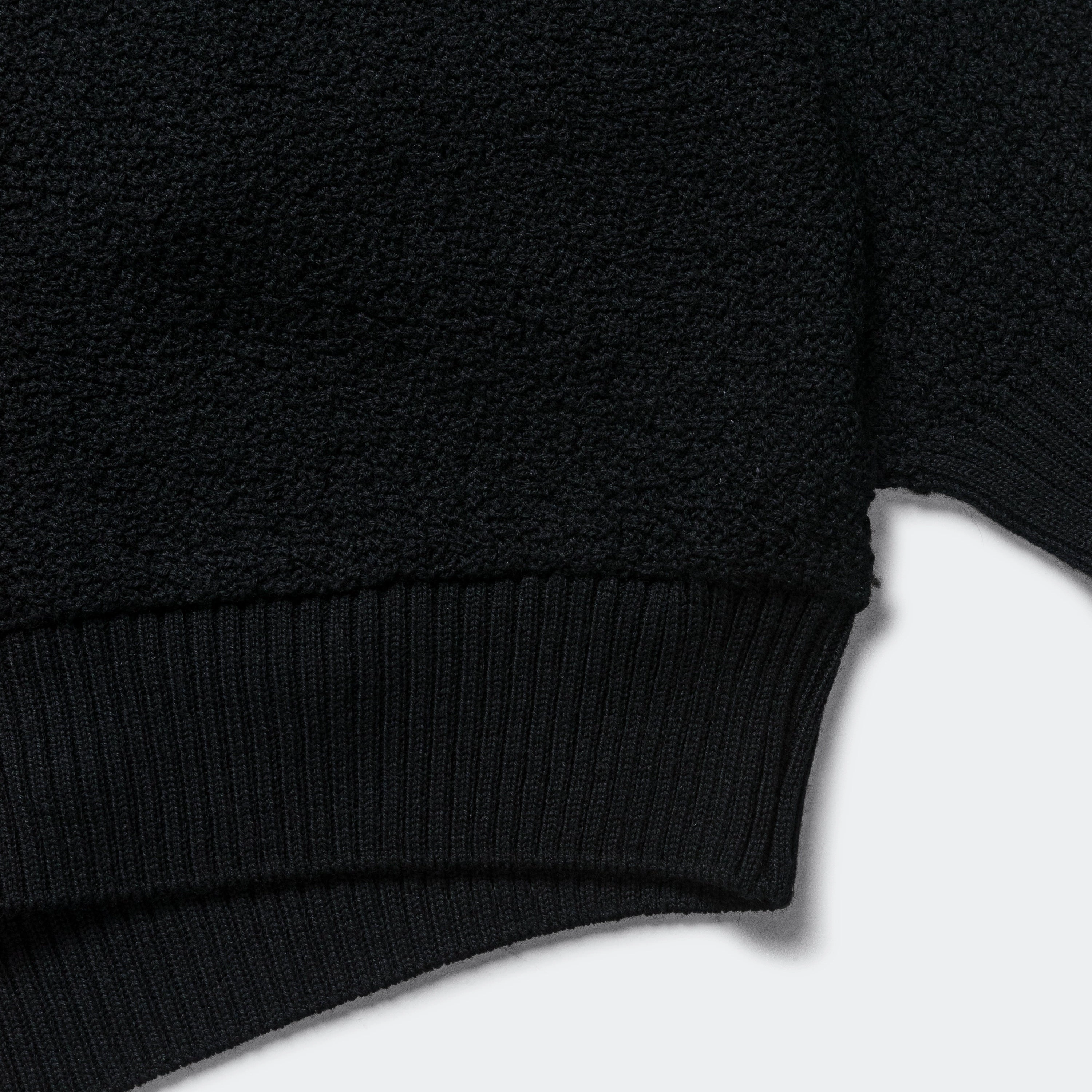 V-Neck Cardigan - Black Merino Wool Knit