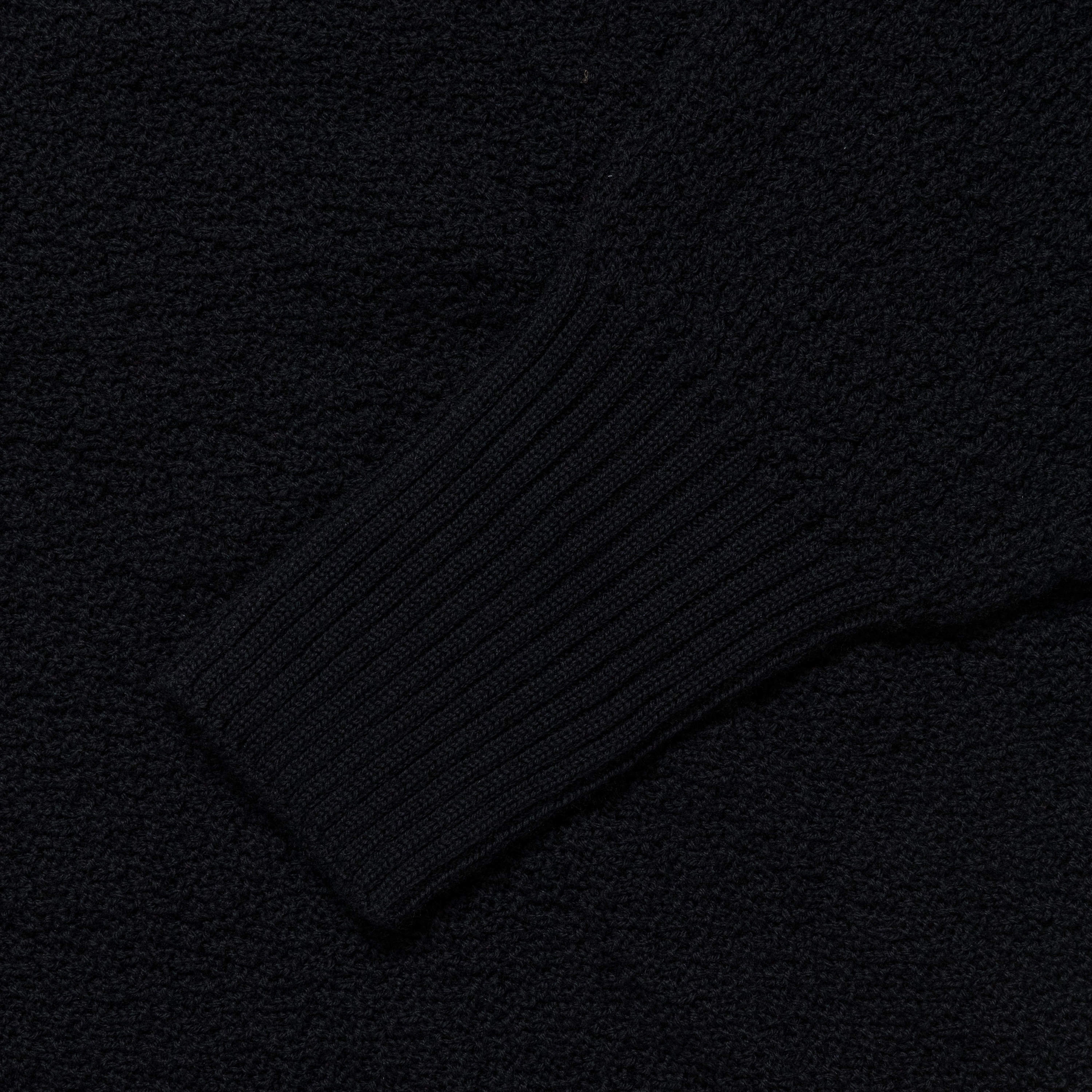 V-Neck Cardigan - Black Merino Wool Knit
