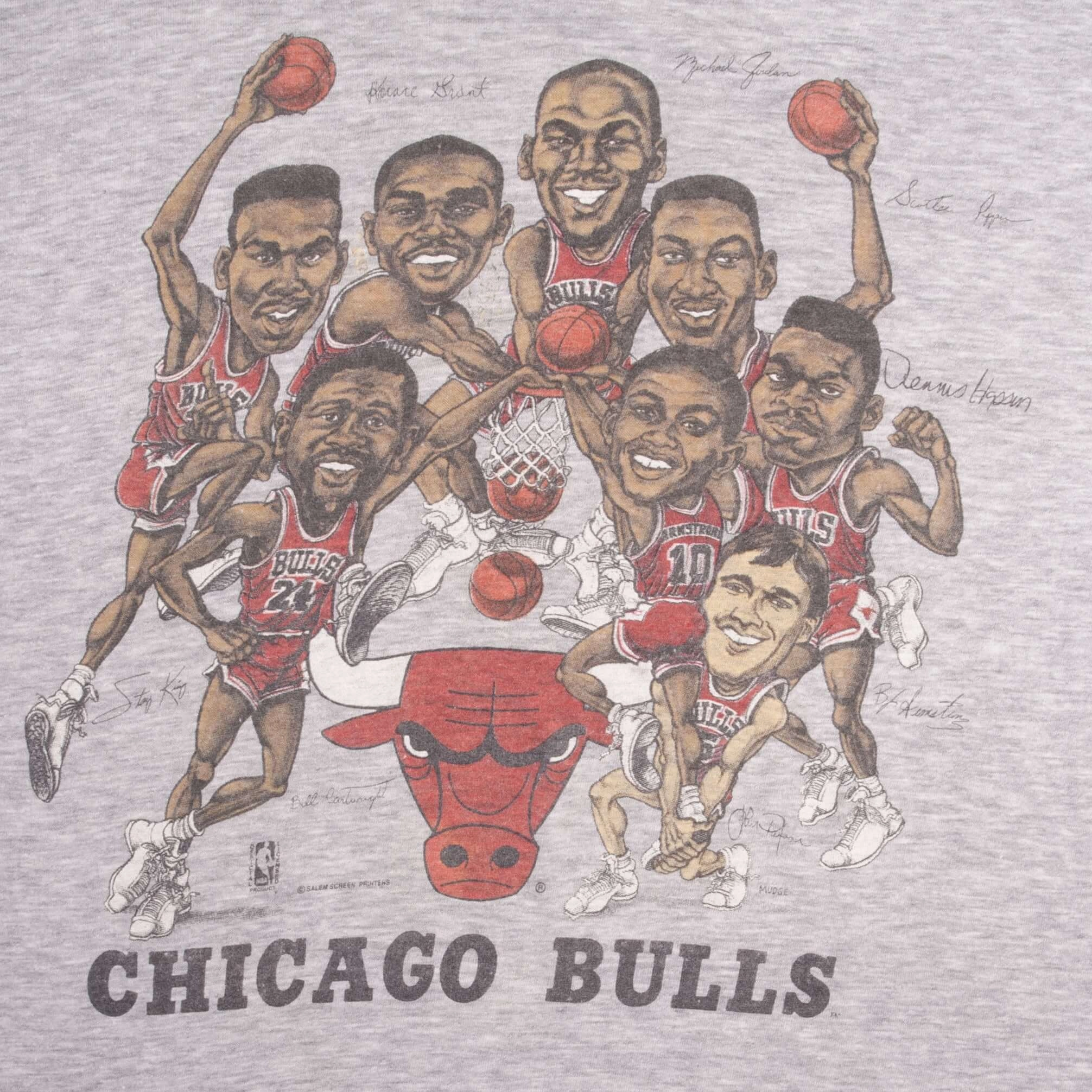 VINTAGE NBA CHICAGO BULLS SLAM DUNK EARLY 1990S TEE SHIRT SIZE SMALL MADE IN USA