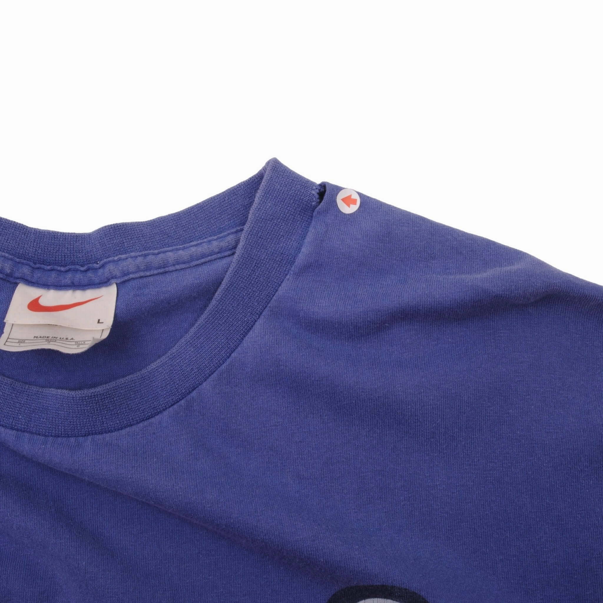 VINTAGE NIKE BACK PRINT BLUE TEE SHIRT LATE 1990S LARGE MADE IN USA