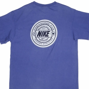 VINTAGE NIKE BACK PRINT BLUE TEE SHIRT LATE 1990S LARGE MADE IN USA