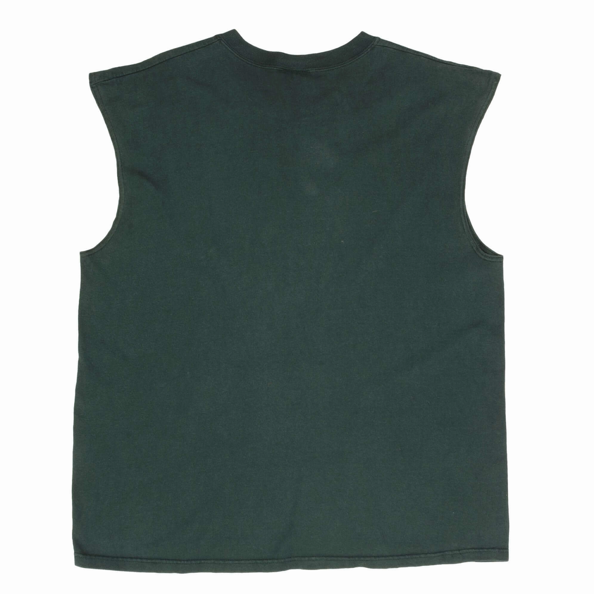 VINTAGE NIKE BIG SWOOSH GREEN TANK TOP TEE SHIRT 1990S SIZE LARGE MADE IN USA
