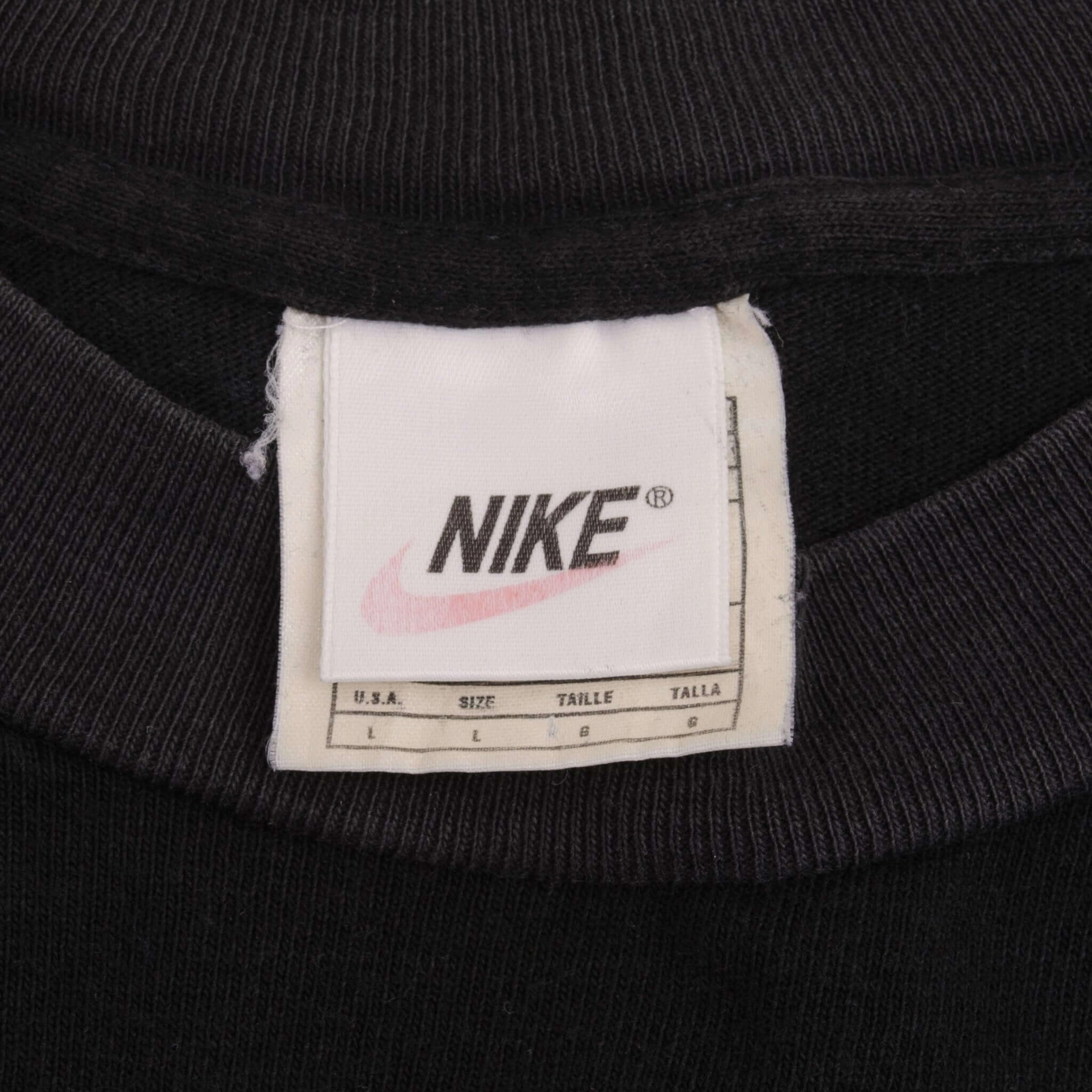 VINTAGE NIKE BIG SWOOSH TEE SHIRT 1990S SIZE LARGE MADE IN USA